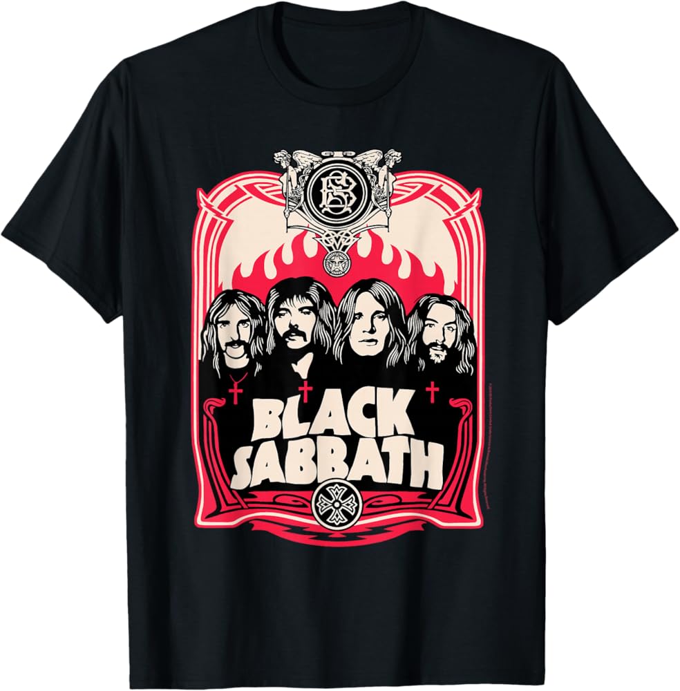 Amazon.com: Black Sabbath Official Red Flames T-Shirt : Clothing